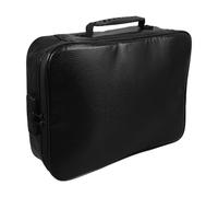 CIMAXIC Fireproof File Organizer Important Paper Bag Black Canvas Pu Material with Multiple Compartments and Easy Access for Household Use Multilayer Capacity Spacious Interior Document