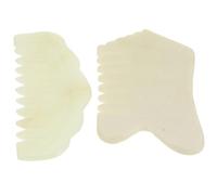 CIMAXIC Gua Sha Scraping Combs Promote Blood Circulation for Face and Body 2pcs Jade Rounded and Smooth Edges Facial Massage and Skin Care Tool