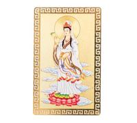 CIMAXIC Guanyin Gold Luck Amulet Card for Protection and Blessing, Small Delicate Buddhist Feng Shui Card, Auspicious Charm for Wallet and Daily Carry