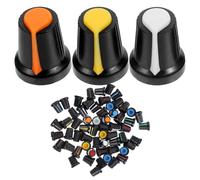 CIMAXIC Guitar Potentiometer Knob Cap Plastic for Electric Guitar Potentiometer 60pcs 6mm Inner Diameter, Red Yellow White Green Light Blue Tangerine Easy to Install and Operate
