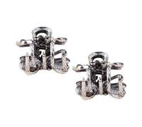 CIMAXIC Hair Accessories Strong Flexibility and Durability Small Hair Claw Clips Stylish Silver 2pcs Zinc Alloy Material for Women and Girls Suitable for Birthday and Washing Face