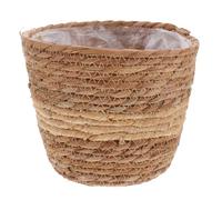 CIMAXIC Hand Woven Seagrass Storage Basket, 18cm Rustic Wicker Flower Basket Planter Plant Pot Succulent Organizer Container for Fruit Vegetable Farmhouse Decor