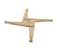 CIMAXIC Handcrafted Irish Straw Cross for Wall Hanging in Light Green, Rustic Traditional Home Decor with Cultural Heritage Display and Spiritual Blessing Symbol, for Festival and Home