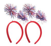 CIMAXIC Headbands Photo Prop for Women Independence Day 2pcs Plastic Hair Accessories Unique Style and 4th of July Celebrations Festival Decorations for Holiday Parties