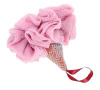CIMAXIC Ice-Cream Cone Shaped Bath Ball Hanging Rope, Supple Pink Pe Mesh Shower Sponge for Home and Travel, Easy to Use Bathing Shower Accessory Random Color