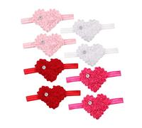 CIMAXIC Infant Hairband Set 8pcs Heart Flower Baby Headbands Soft Chiffon for Baby Shower Birthday Party Festive Occasions
