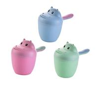 CIMAXIC Kids Baby Shampoo Cup Cartoon Hippo Shape Bath Shower Cap with Spoons Fun Bath Children Ideal Birthday