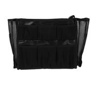 CIMAXIC Large Capacity Black Makeup Brush Storage Bag with Expandable Waterproof Gauze Material, Practical Waist Cosmetic Pouch for Travel and Professional Makeup Artists