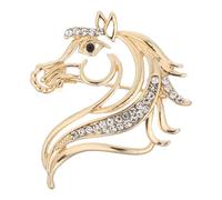 CIMAXIC Luxury Rhinestone Horse Jewelry Pin with Hollowout Alloy Design for Evening Dresses and Daily Outings, Stylish Chinese Zodiac Brooch Suitable for Men and Women