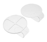 CIMAXIC Makeup for Handheld Acrylic Palettes Set 2pcs, Mixing round and 4-compartment Cosmetic Blending Trays Professional Tools Nail Art Foundation Artist for Travel