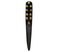 CIMAXIC Massage Comb Ox Horn with Smooth Handle Black Itching Body Massager for Back Meridian Therapy Chic Design with Natural Texture and Fine Craftsmanship