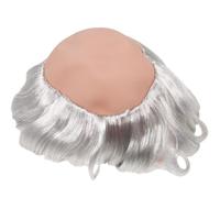 CIMAXIC Mediterranean Bald Man Costume Wig Synthetic Gray White Bald Cap Hairpiece for Halloween Party Cosplay Stage Performance