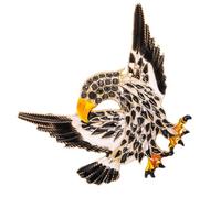 CIMAXIC Men’S Black Animal Eagle Brooch Pin, Alloy Enamel Bird-Shaped Clothing Accessory, Creative Novelty Lapel Pin for Men’S Jackets and Shirts