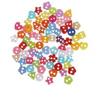 CIMAXIC Mini Buttons Easy to Sew and Fade-Proof 70pcs Assorted Round Heart Flower Shapes for Hand Sewing for Doll Clothing and Craft Projects