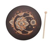 CIMAXIC Moon Tambourine Handheld Tambourine Shamanic Drum Design Hand Drum Instrument for Festival Decor