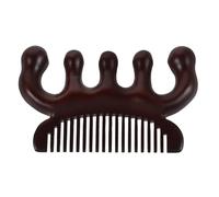 CIMAXIC Natural Wood Comb Wooden Massage Comb Unique Five-finger Design Rounded Ball Tips for Scalp Massage and Dandruff Removal Suitable for Men and Women Daily Use Hair Care Routine