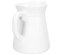 CIMAXIC Nordic Ceramic Kettle Shaped Vase with Embossed Relief 1pcs Desktop Flower Vase for Dining Table and Living Room for Dried Flower Arrangement and Home Adornment