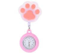 CIMAXIC Nurse Watch Nurse Pocket Watch Paw-Shaped Design Minimalist Style for Nursing Students and Professionals During Exams Clinical Shifts Featuring Soft Strap and Retractable Cord
