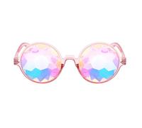 CIMAXIC Pink Kaleidoscope Glasses with UV Protection to 400, Resin and PC Material, Sturdy Structure for LED Light Shows and Costumes, Fashion-forward and Attractive Design