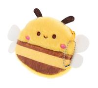 CIMAXIC Plush Bee Keychain Wallet Soft Coin Purse for Boys Cute Blush Animal Mini Bag for Coins Earphones Lipstick Storage Fuzzy Accessory for Backpacks and Keys