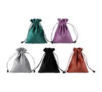 CIMAXIC Plush Drawstring Cosmetic Bags Wear-Resistant Assorted Color 5pcs Multi-use Pouches to Tidy Belongings and Store Jewelry Efficiently for Travel and Wedding