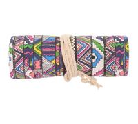 CIMAXIC Portable Cotton Pencil Wrap Case with 48 Slots and Roll up Design, Ethnic Style Pattern Storage Pencil Case for Artists, Well Made Pen Storage Organizer