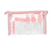 CIMAXIC Portable Travel Bottles Set 11pcs Pink Empty Skincare Cream Storage Containers Reusable Pet Lotion Dispenser for Handbag Use and Gifts for Thanksgiving
