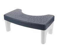 CIMAXIC PP Toilet Stool with Anti-Slip Surface Stable Bathroom Footstool for Squatting Position Space-Saving Compact Design Strong Load-Bearing for Adults and Blue and White Home Toilet