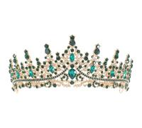 CIMAXIC Princess Tiaras for Women - Crystal Graduation Crown - Royal Queen Headband - Bride Wedding Headpieces for Prom Pageant Graduate Costume Birthday Party Green