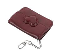 CIMAXIC PU Card Holder Wallet with Heart Buckle Soft Leather Texture Dual Card Slots and Secure Flip Purse Coin Travel Shopping Organizer