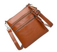 CIMAXIC Pu Cross Body Bag Zipper Bag Brown Simple Design Stylish Moderate Capacity Multiple Wearing Methods for Shopping and Work Random Color