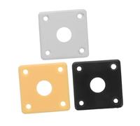 CIMAXIC Replacement Jack Plate for Guitar 3pcs Curved Square Plastic Jack Base Black White Yellow