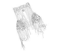 CIMAXIC Rhinestone Fringe Chain Body Chain Jewelry Rhinestone Body Jewelry Tassel Necklace Crystal Shoulder Straps Tassel Necklace Neck Chest Silver