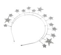 CIMAXIC Rhinestone Headband for Women with Alloy Material and Firm Fit, White Five-pointed Star Shaped Headdress for Weddings, Engagements and Festivals