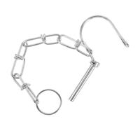 CIMAXIC Safety Coupler Pin for Trailers Trailer Hitch Safety Pin with Chain 6mm Steel Silver Versatile Use High Tear Resistance