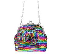 CIMAXIC Sequined Single-Shoulder Crossbody Bag for with Butterfly Bow, Colorful Shiny Coin Purse, Portable Mini Glitter Pouch for Travel and Daily Use