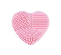 CIMAXIC Silicone Heart Shaped Makeup Brush Cleaning Tool Mat in Pink with Hollow Water-fillable Design Adorable and Fashionable Brush Cleaner Mat