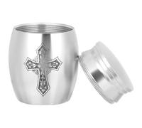 CIMAXIC Silver Metal Ashes Urn for Human Ashes, Convenient to Carry and Not Easy to Deform, Small Cremation Urn Suitable for Memorial and Burial Purposes