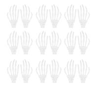CIMAXIC Skeleton Hand Pendants for DIY Jewelry Making Halloween 20pcs White Lightweight Plastic and Halloween Themed Decorations, for Family and Friends Craft Projects
