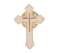 CIMAXIC Small Cross Lapel Pins - Religious Cross Brooch for Prayer Activities - Scarf Brooch Gold Lapel - Religious Jewelry for Men Women