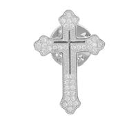 CIMAXIC Small Cross Lapel Pins - Religious Cross Brooch for Prayer Activities - Scarf Brooch Silver Lapel - Religious Jewelry for Men Women