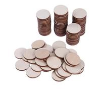 CIMAXIC Smooth Finish Wood Rounds for DIY Craft Projects 100pcs Round Wooden Pieces Ready to Paint Beige Wood Circles for Plaques and Art Crafts