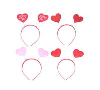 CIMAXIC Soft Cloth and Material Heart-shaped Hair Bands for Women 4pcs Three-dimensional Design Headbands in Red and for Valentine's Day and Daily Use, Lovely and Romantic