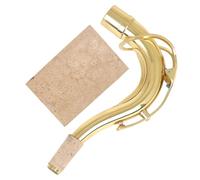 CIMAXIC Tenor Saxophone Bend Neck Replacement Set Brass Sax Neck with Cork Sheet Accessories for Tenor Saxophones Hk-2 Gold