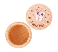 CIMAXIC Tooth Fairy Box Tooth Keepsake Box Small Wooden Kids Tooth Storage Box Tooth Box for Children's Lost Teeth