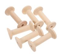 CIMAXIC Unfinished Large Wooden Spools 6Pcs Solid Wood Yarn Bobbins for Thread Management and Sewing Projects for Hobbyist Sewers