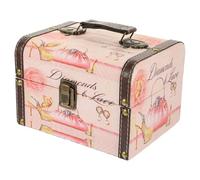 CIMAXIC Vintage Treasure Box Organizer Pu Wood Jewelry Chest with Handle Antique Keepsakes Storage Easy to Open Or Close Decorative Box for Decoration on A Dresser