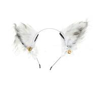CIMAXIC White Fox Ears Hair Band Comfortable to Wear Artificial Wool and Cloth Material Stylish Cosplay Decoration Headband for Adult Masquerade Party Accessories