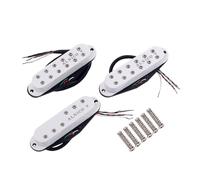 CIMAXIC White Mini 3pcs Single Coil Sss Guitar Pickup Set for Electric Guitar Bass Includes v Humbucker Suitable for Diy Instrument Wiring