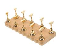 CIMAXIC Wood and Alloy Fingernail Training Stand for Beginners, Minimalist Yellow DIY Nail Salon Holder, Wearable and Beginner Friendly Nail Practice Display for Salon Use